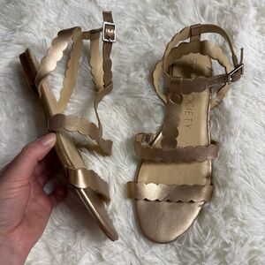 Sole Society rose gold metallic strappy sandal so-Maladee size 8.5/39